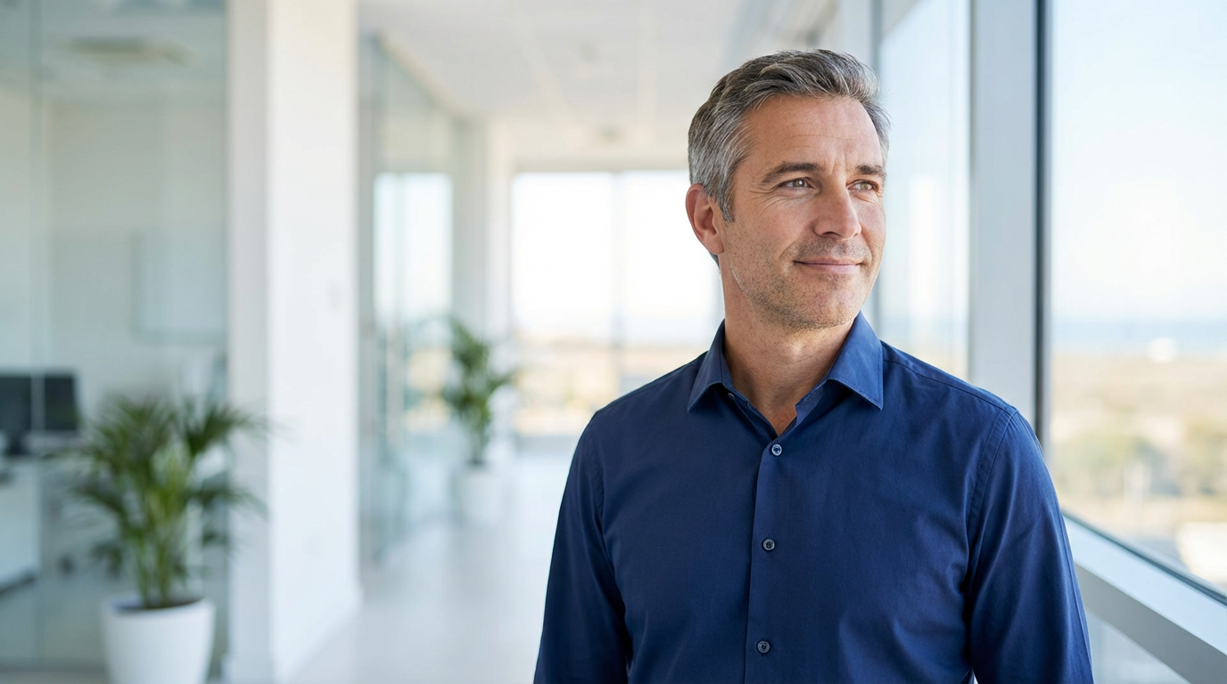 Confident mature man looking at horizon